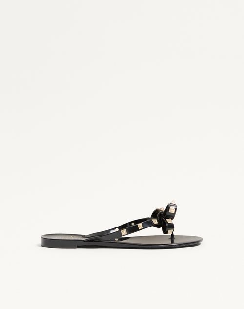 Valentino Garavani - Rockstud Rubber Slipper - Black - Woman - Slides And Thongs